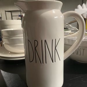 Rae Dunn Ceramic “Drink” Pitcher